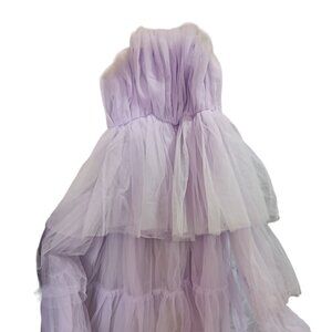 Exclusive After Party Tulle Maxi Dress - Lavender